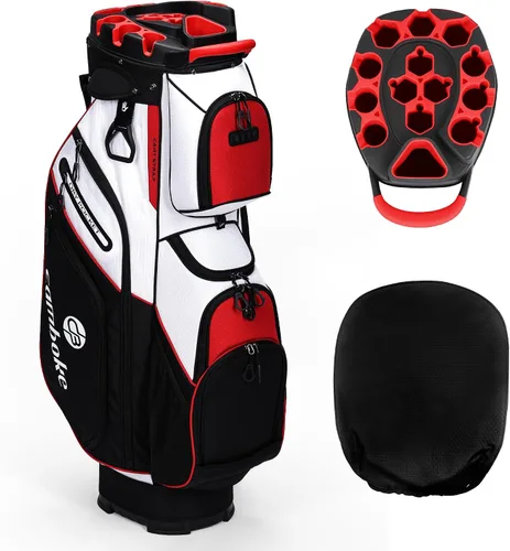 Miniatura 10 de Silent - Bolsa de golf para carrito de golf, bolsa de golf moldeada con separadores de longitud completa de 14 vías, bolsa de bolsillo refrigerante