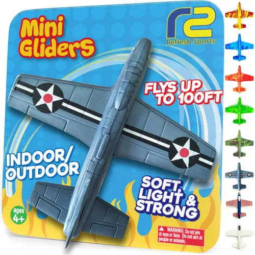 Miniatura 10 de Regalos de relleno de calcetines para niños y niñas: avión de espuma de juguete planeador avión planeador aviones de espuma de poliestireno