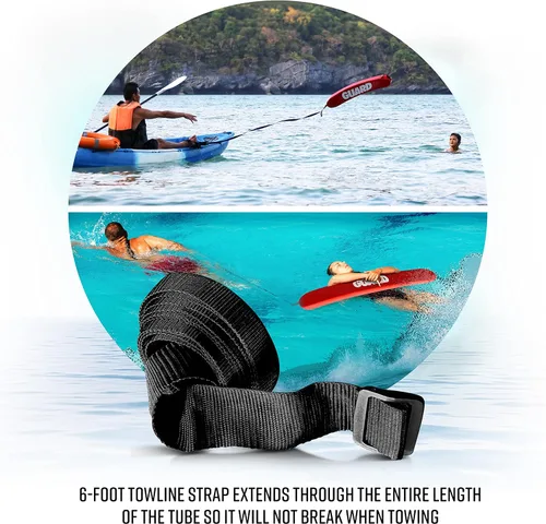 Miniatura 7 de ASA TECHMED Tubo de rescate salvavidas para uso doméstico y comercial, ideal para salvavidas y piscina personal, incluye silbato a juego