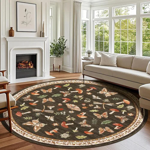 Miniatura 59 de ROYHOME - Alfombra con diseño de hongos e insectos, para pasillos, cocina o baño, antideslizante, lavable, suave, larga, 2 x 6, beige