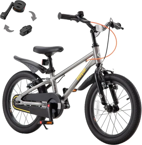 Miniatura 11 de RoyalBaby EZ-Pro Kids Bike, Lightweight Aluminum 2-in-1 Balance to Pedal Bike with One-Key Switch, 14 16 18 20 Inch for Age 3-10 Years