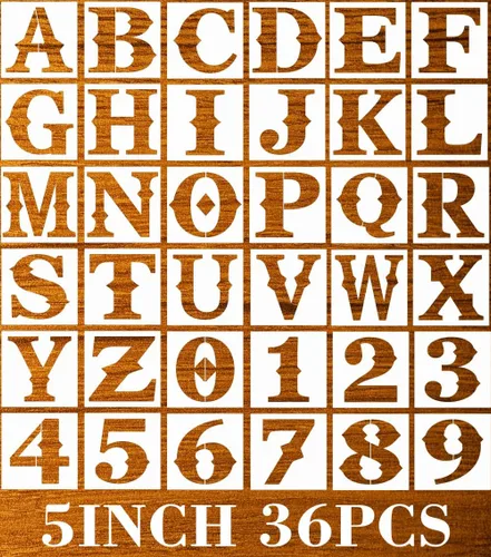 Miniatura 9 de Plantillas de letras grandes de 9 pulgadas, plantillas del alfabeto, plantillas reutilizables de letras y números para pintar en madera, paredes