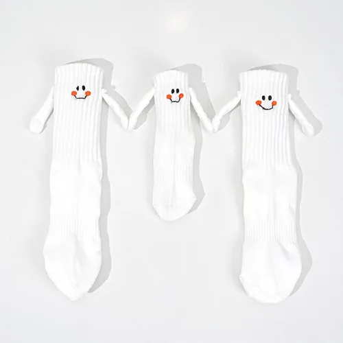 Miniatura 4 de Calcetines a juego para la familia, divertidos calcetines magnéticos de tubo medio, calcetines sonrientes para padres y niños