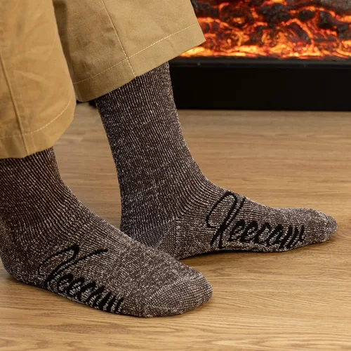 Miniatura 5 de KEECOW Calcetines de lana merina para hombre y mujer, térmicos, cálidos, de invierno, acolchados, para senderismo, de trabajo, para correr, 3 pares