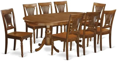 Miniatura 15 de East West Furniture PLAI5-BLK-W - Juego de comedor de 5 piezas para 4 personas, incluye una mesa de comedor ovalada con hojas de mariposa y 4 sillas
