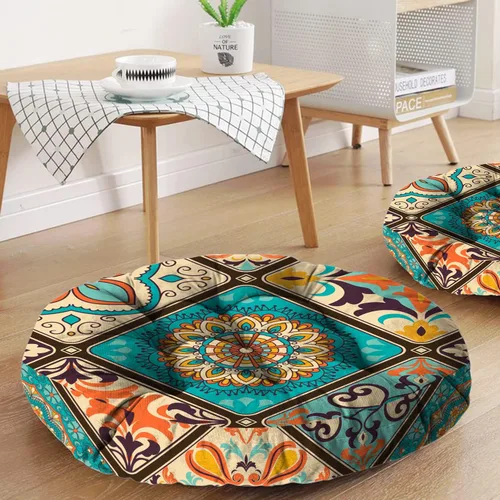 Miniatura 16 de Cojín de meditación con mandala, tapete de meditación bohemio, almohadas de meditación para sentarse en el suelo, cojines para sentarse en casa y al