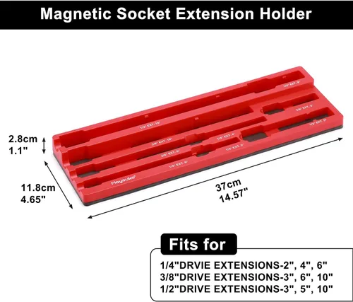 Miniatura 2 de Mayouko Organizador Magnético de Extensión de Enchufe de ABS, Soporte de Barra de Extensión de Enchufe, Compatible con Extensiones de 1/4", 3/8