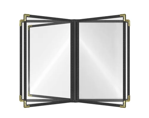 Miniatura 49 de Goodsmart - Fundas para menú de restaurante, paquete de 25 unidades, color negro, 2 vistas, soportes para menú de carga superior, cubiertas