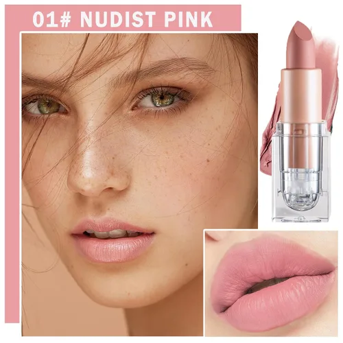 Miniatura 2 de IONSGAKO Lápiz labial mate nude aterciopelado, brillo de labios, no se decolora, no se pega a la copa, lápiz labial color nude, tinte de labios