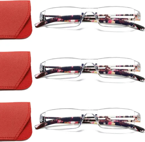 Miniatura 10 de Viseng Gafas de lectura y gafas de sol 3 en 1 con luz azul, lectores ultraligeros sin montura para hombres y mujeres, visión HD para interiores