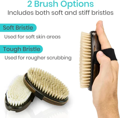 Miniatura 2 de Vive Juego de cepillos secos para drenaje linfático (paquete de 3) – Limpiador de cepillado para exfoliación, celulitis corporal y masaje de piel