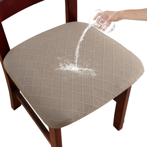 Miniatura 9 de Funda de asiento impermeable para silla de comedor, fundas de asiento lavables para sillas de cocina (negro, 4 piezas)