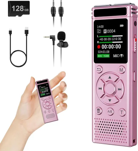 Miniatura 9 de Grabadora de voz digital de 136 GB con reproducción, dispositivo de grabación de audio de 9000 horas, grabadora activada por voz con reducción