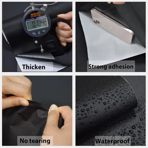 Miniatura 5 de Papel tapiz negro mate para despegar y pegar, papel de contacto negro para armarios y cajones, autoadhesivo, extraíble, para dormitorio, baño