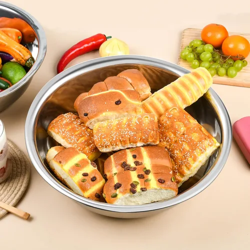 Miniatura 7 de 6 Piezas de Cuencos para Mezcla de Acero Inoxidable Cuencos de Metal para Mezcla Extra Grandes Cuenca de Ensalada con Borde Más Profundo, Apto
