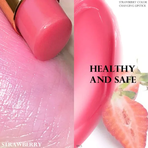 Miniatura 3 de evpct 3 Piezas Lápices Labiales Mágicos que Cambian de Color de Larga Duración Impermeables 24 Horas Original para Mujeres, Melocotón Fresa Arándano