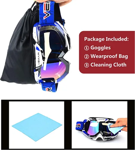 Miniatura 6 de Gafas de motocicleta y motocross para carreras de cuatrimoto (ATV), de bicicleta en tierra, de todoterreno y carrera táctica de motocicleta