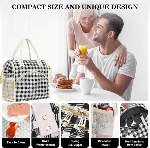 Miniatura 4 de LOKASS - Lonchera aislada para mujeres - Bolsa de almuerzo reutilizable de 10 L para mujeres - Bolsa térmica tipo hielera a prueba de fugas