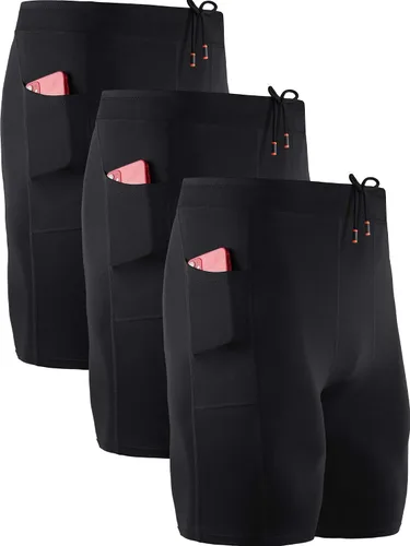 Miniatura 9 de NELEUS Men's 3 Pack Running Compression Shorts with Pockets