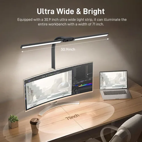 Miniatura 2 de Lámpara de Escritorio LED para Oficina en Casa, Luz de Escritorio que Cuida los Ojos con Abrazadera, Lámpara de Trabajo de Arquitecto de Doble