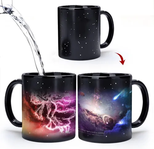 Miniatura 13 de Taza de Constelación de Acuario que Cambia con el Calor de 11 oz, Taza de Café de Horóscopo de Acuario, Taza de Cerámica que Cambia de Color, Regalo