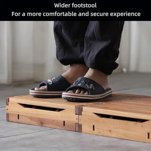 Miniatura 3 de Plataforma de madera de 3.7 pulgadas de altura. Taburete de un escalón más grande de 31.5 pulgadas para adultos y personas mayores. Escalón