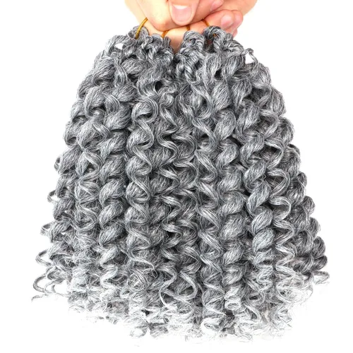 Miniatura 39 de Cabello de ganchillo Jamaicano Bounce, paquete de 4 paquetes de 6 pulgadas, varita de pelo rizado de ganchillo para mujeres negras
