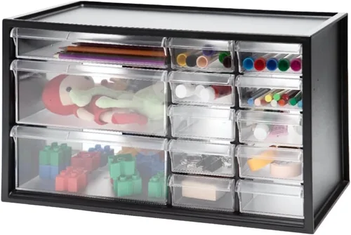 Miniatura 2 de livinbox Organizador de almacenamiento de escritorio con 13 cajones, piezas de hardware de arte y gabinete de almacenamiento de manicura