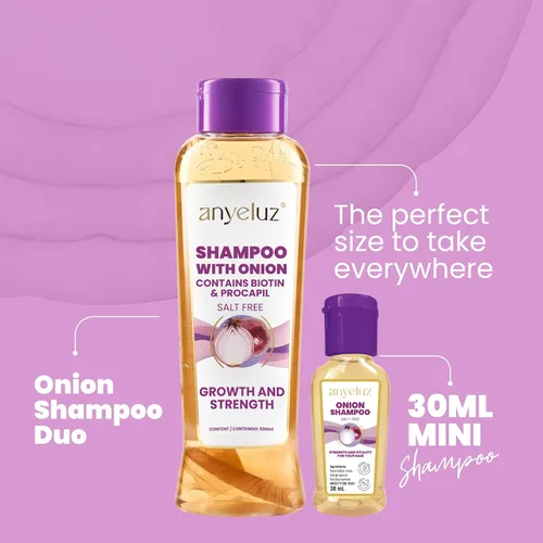 Miniatura 7 de ANYELUZ Kit Duo - Champú de cebolla + tamaño mini de viaje, cuidado e hidratación del cabello, control de aceite y limpieza profunda, fórmula