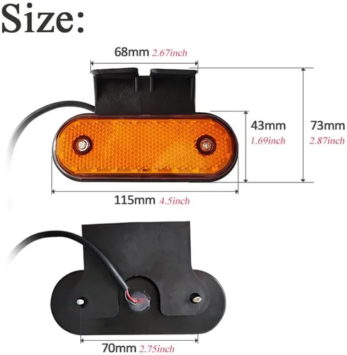Miniatura 5 de 4 luces de marcador de remolque impermeables de 24 V 4 LED para remolque, luz indicadora de espacio montada en superficie, lámpara indicadora