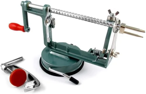 Miniatura 9 de Norpro Apple Master-Apple, papa, parer, rebanador y descorazonador con base al vacío y abrazadera, rojo 865R Rojo
