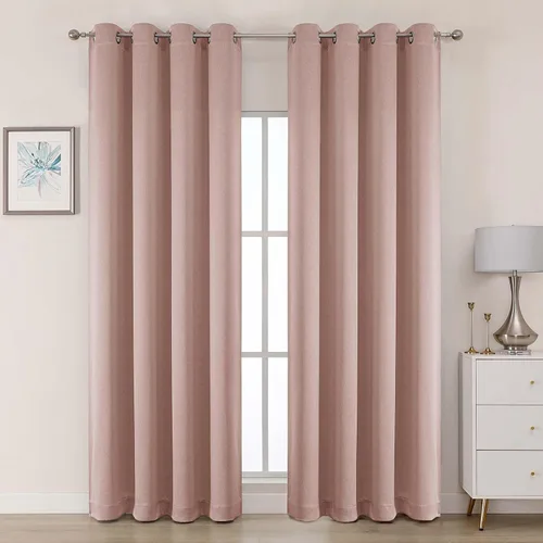 Miniatura 16 de OWENIE Cortinas 100% opacas de 96 pulgadas de largo, 2 paneles para dormitorio, sala de estar, cortinas superiores con aislamiento térmico