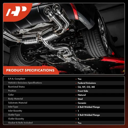 Miniatura 3 de A-Premium Junta de colector de escape delantero con convertidor catalítico y junta de estanqueidad de ajuste directo Compatible con Ford Escape