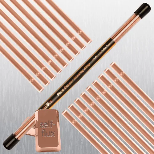 21 Barras BlueFire BCuP-2 de Media Libra de Aleación de Soldadura de Cobre Fosforado Autoflujo de Grado Profesional para la Industria, Sin Necesidad