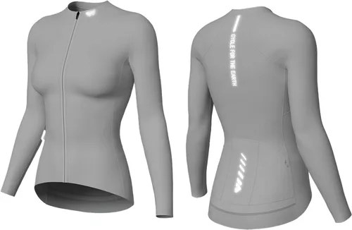 Miniatura 4 de Camiseta de ciclismo para mujer, manga larga, camisetas de ciclismo para mujer, camisetas de ciclismo transpirables con 4 bolsillos