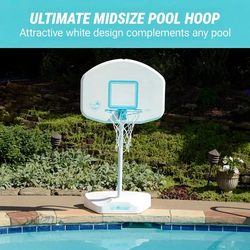 Miniatura 3 de Dunn-Rite - Aro de baloncesto para piscina con bola, base rellena de agua de 110 libras y borde de acero inoxidable de 15 pulgadas, elige tablero