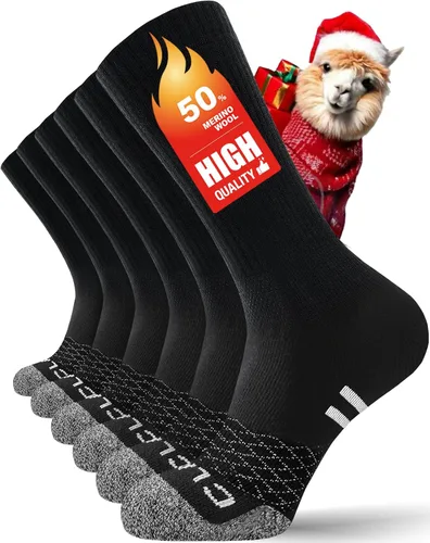 Miniatura 7 de Calcetines térmicos de lana merino para hombres y mujeres, calcetines deportivos de rendimiento acolchados para senderismo, ciclismo, trabajo