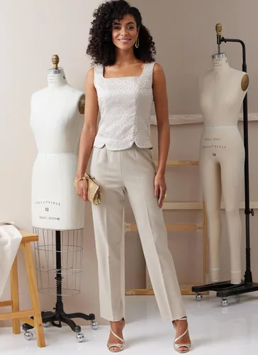 Miniatura 10 de Butterick Palmer/Pletsch - Kit de patrón de costura semiajustada para tops de Misses', código de diseño B6925, tallas 16-18-20-22-24