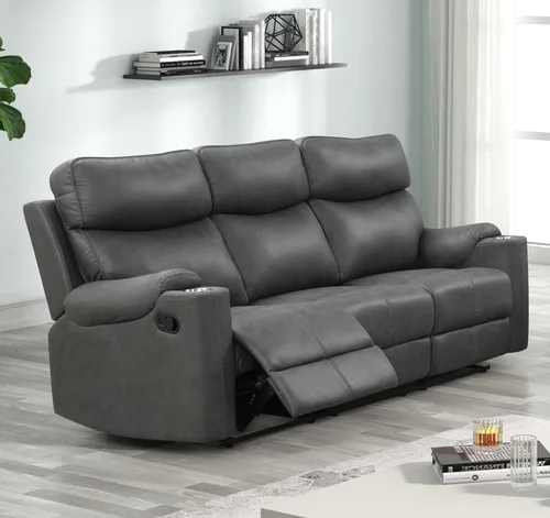 Miniatura 21 de Betsy Furniture Juego de sofá reclinable de microfibra para sala de estar 8007 (topo, sofá+sofá biplaza+sillón reclinable)