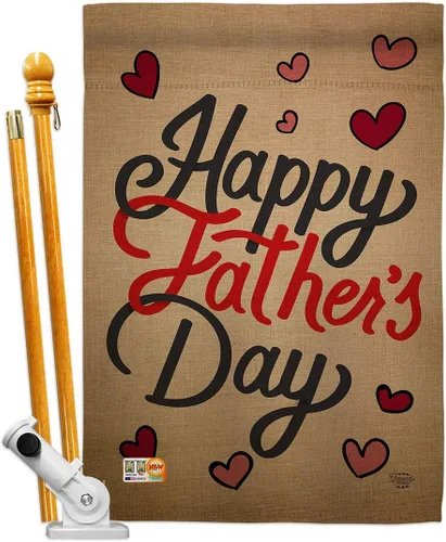 Miniatura 10 de Bandera de casa con texto en inglés «Happy Father's Day House Flag» «Feliz Día del Padre», pancarta para colgar en la pared, para el hogar, césped