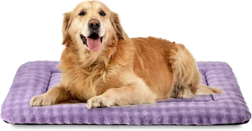 Miniatura 14 de Tapete de cama para mascotas, para gatos y perros pequeños, lavable y suave para mascotas, tapete para dormir con patrón de burbujas 3D, morado
