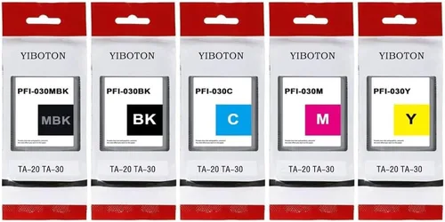 Cartucho de tinta PFI-030 PFI030 de alto rendimiento para Canon PFI-030MBK PFI-030BK PFI-030C PFI-030M PFI-030Y, paquete de 5 compatibles con