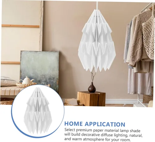 Miniatura 3 de Nórdico Simple diseño origami papel cubierta de luz pantalla hogar accesorio decorativo