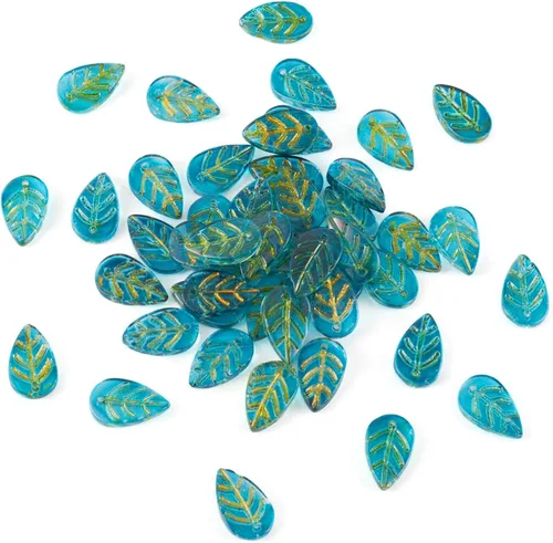 Miniatura 29 de Craftdady Dijes de cuentas de hojas de arce transparentes, colgantes colgantes de adorno para colgar, bonitos dijes para collares, pulseras