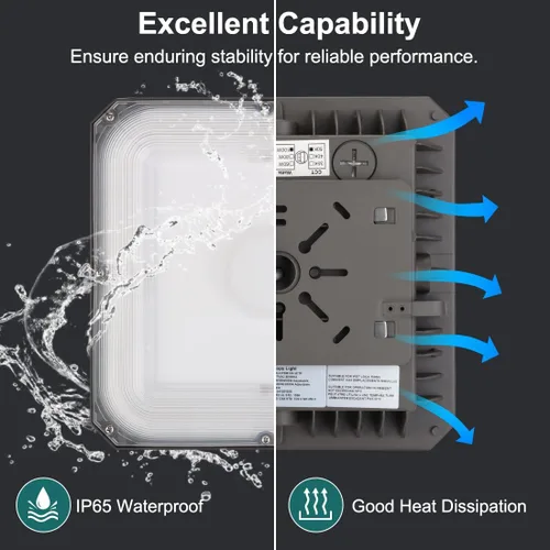 Miniatura 4 de Kadision Luz LED de toldo de 100 W (equivalente a 400 MH), luz cuadrada de gasolinera de 10 x 10 pulgadas con potencia seleccionable (100/80/60 W)