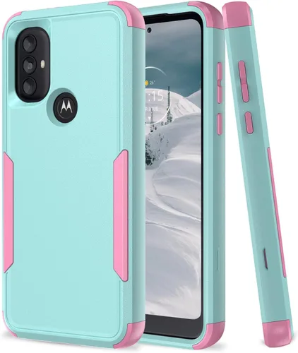 Miniatura 6 de TJS Funda para Motorola Moto G Pure 2021/Moto G Power 2022, con protector de pantalla de vidrio templado, resistente, resistente, a prueba de Azul