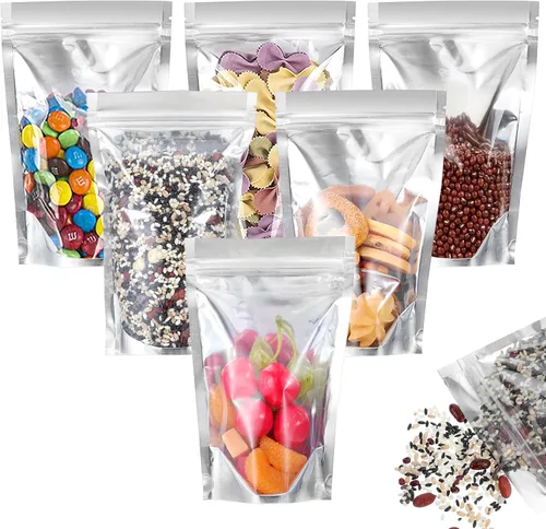 Miniatura 8 de 200 PCS Candy Bags, Sealable Heavy Duty Clear Mylar Food Storage Bags, Container Sets, Plastic Zipper Food Coffee Candy Storage, Refoldable Bags And