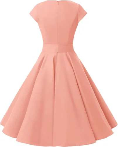 Miniatura 105 de Dressystar - Vestidos clásicos de fiesta con mangas casquillo, estilo Rockabilly y retro de la década de 1950