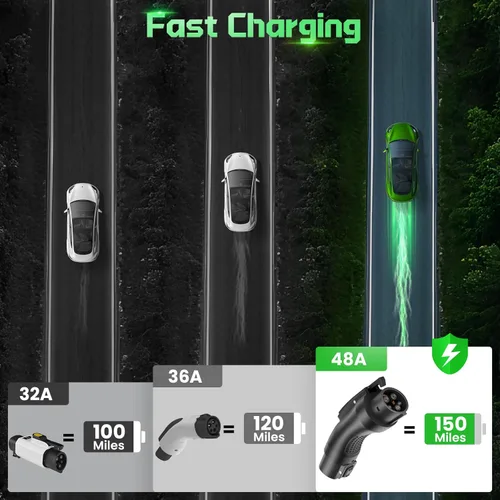 Miniatura 7 de Adaptador Tesla a J1772, convertidor NACS a J1772 de 48A 250V, compatible con conectores de alta potencia Tesla, cargadores de destino y conectores