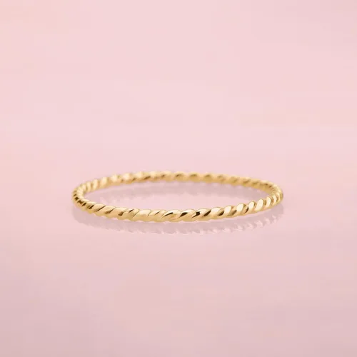 Miniatura 4 de Melanie Golden Jewelry Braided Rope Stacking Ring Elegant Twist 1mm Skinny Stackable Stack Ring Band in Silver, Gold, or Rose Gold Comfort Fit
